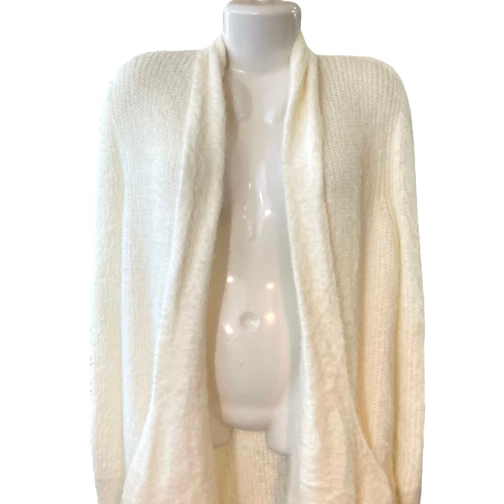 Marled Anthropologie Women's Cream Open Front Super Soft Cardigan Sweater Size S - Picture 5 of 11